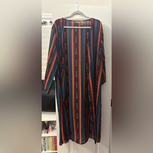 Wrangler Vibrant Striped Kimono with Arrow Design